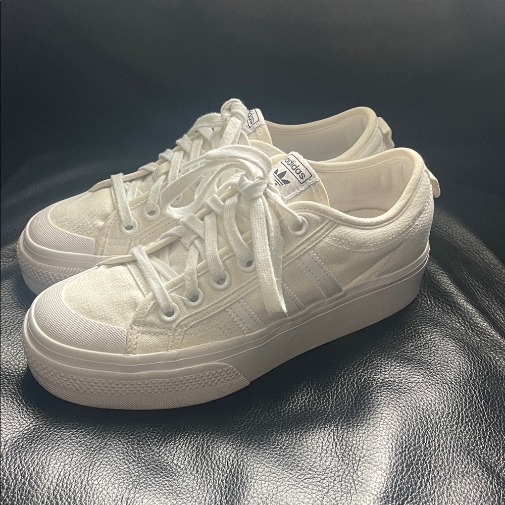 adidas Women’s White Nizza Platform Sneaker - Picture 2 of 16